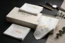 Men Handkerchief White with White Border-Size 43cm x 43cm