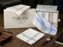 Men Handkerchief White+Color Border - A (Box of 12) Size 43cm x 43cm