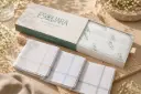 Men Handkerchief White+Color Border - D (Box of 12) Size 46cm x 46cm