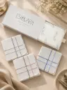 Men Handkerchief White+Color Border - E (Box of 12) Size 43cm x 43cm